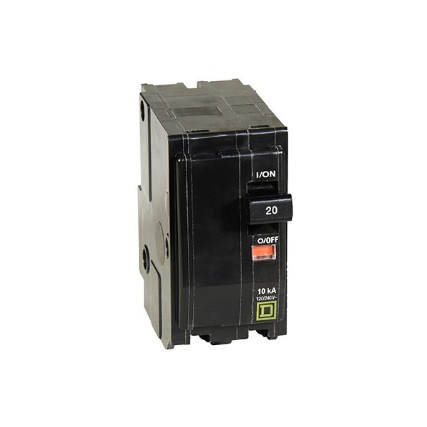Square D Circuit Breaker, QO Series, 20A, 2 Pole, 120/240V AC, 10kA at 120/240V AC QO220CP - main